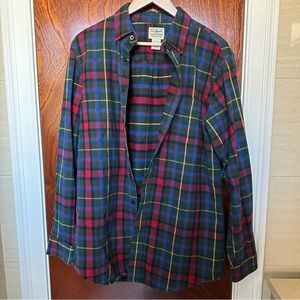 L.L. Bean Scotch Plaid Flannel Shirt M-Tall